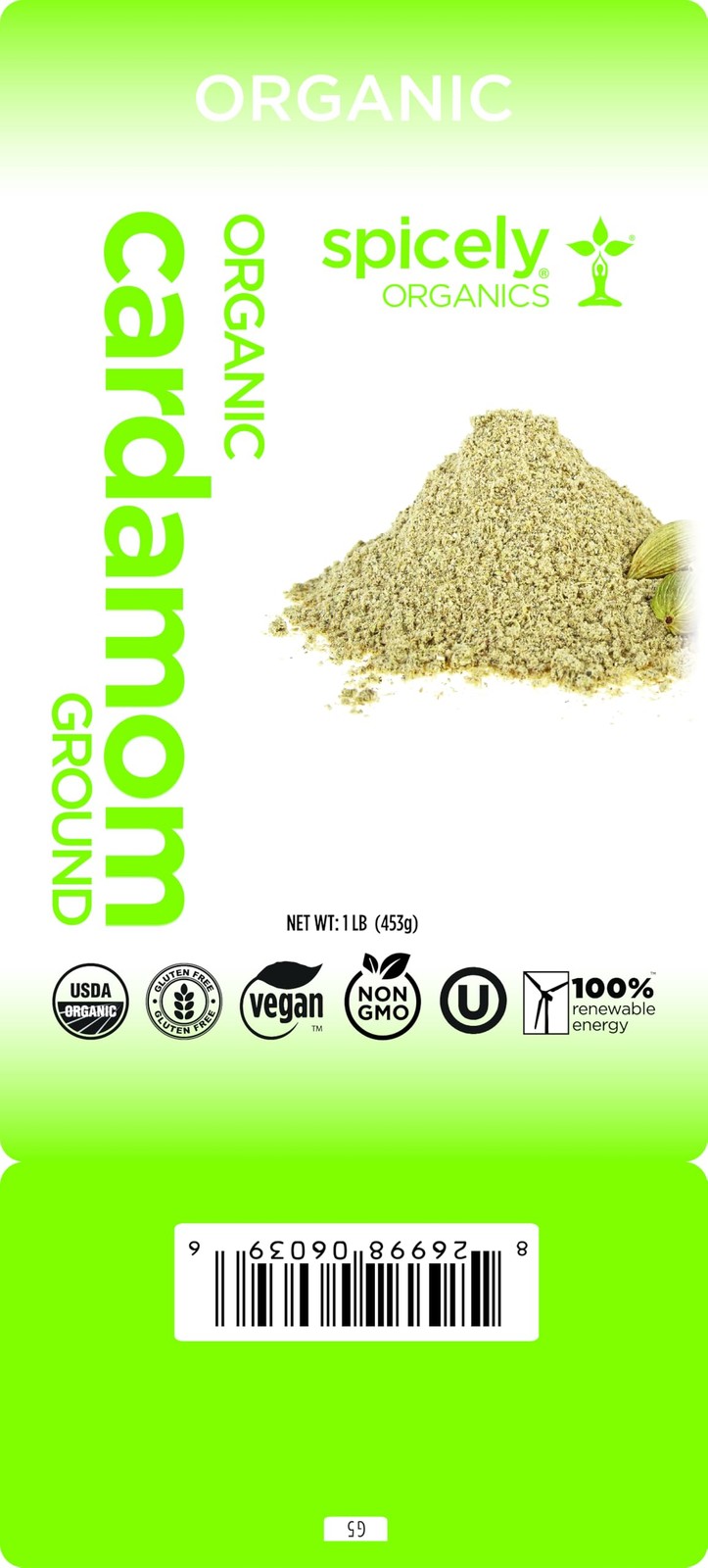 Spicely Organic Cardamom Ground 1 Lb Bag Certified Gluten Free