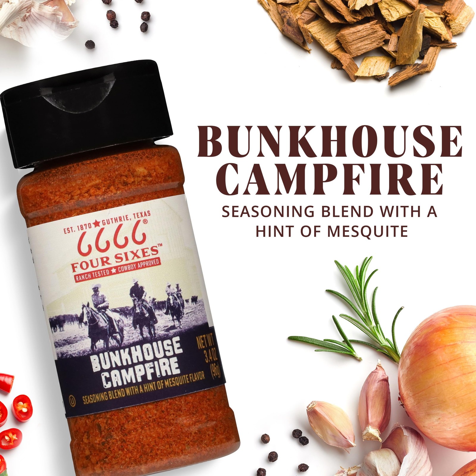 6666 Four Sixes Bunkhouse Campfire Seasoning, 6 Ounce 6 (Pack of 1)