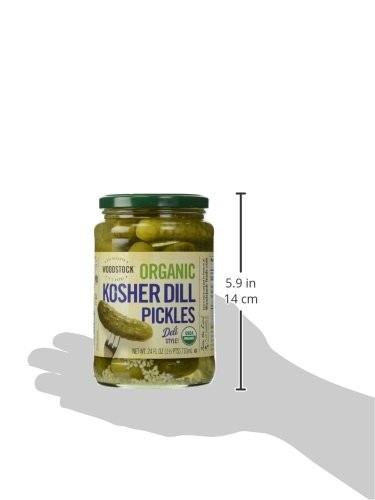 Organic Kosher Whole Dill Pickles Fat Free No Preservatives Non GMO 32 oz