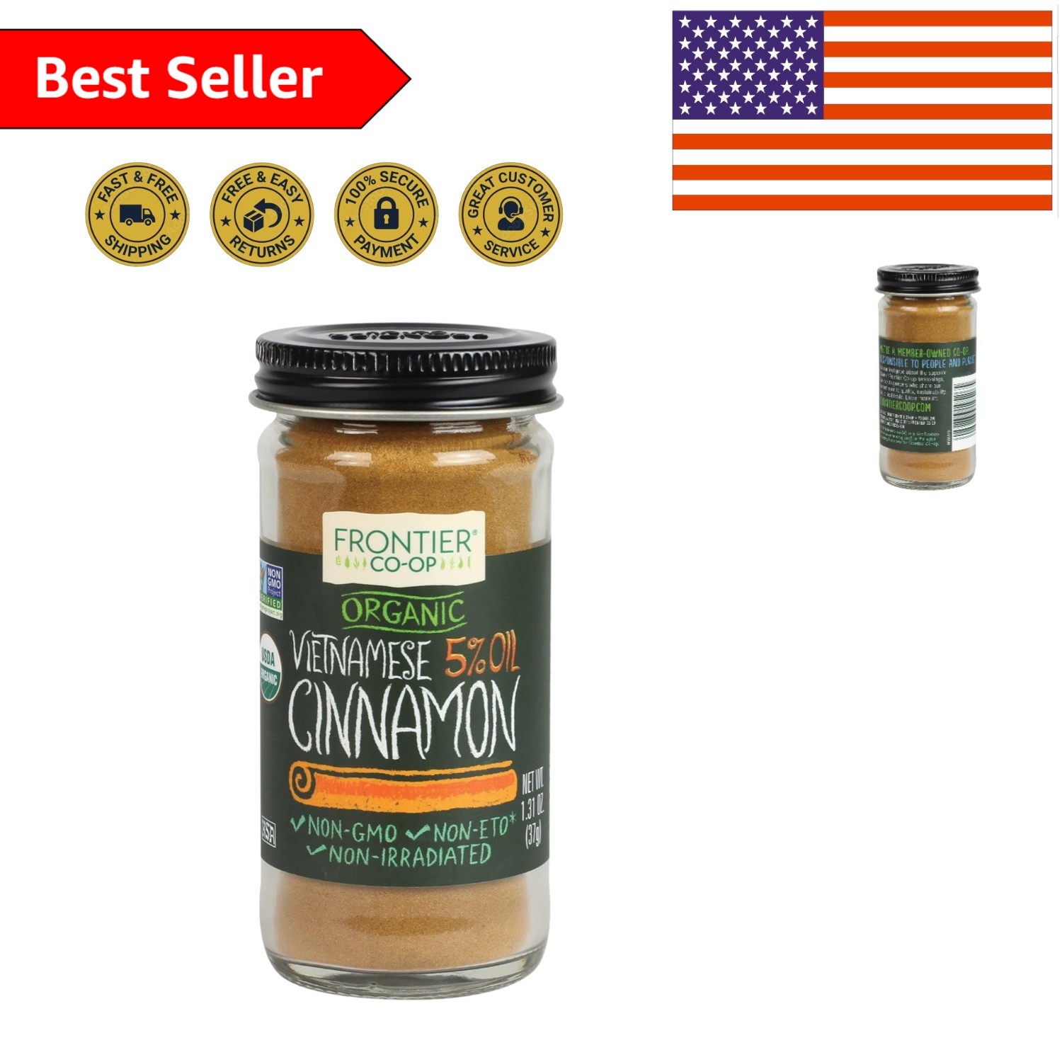 1.31 Ounce Organic Ground Vietnamese Cinnamon – Perfect for Culinary Adventures