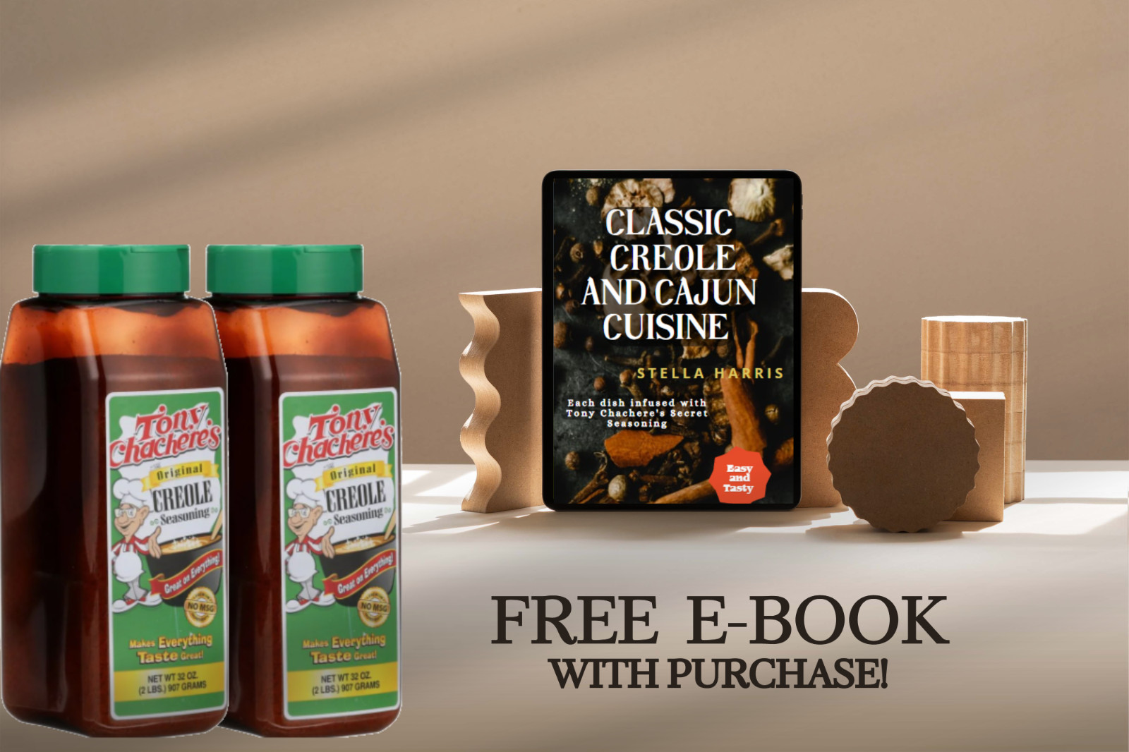 Tony Chachere’s 32 Ounce Original Seasoning – 2 Pack and Free Cooking Ebook