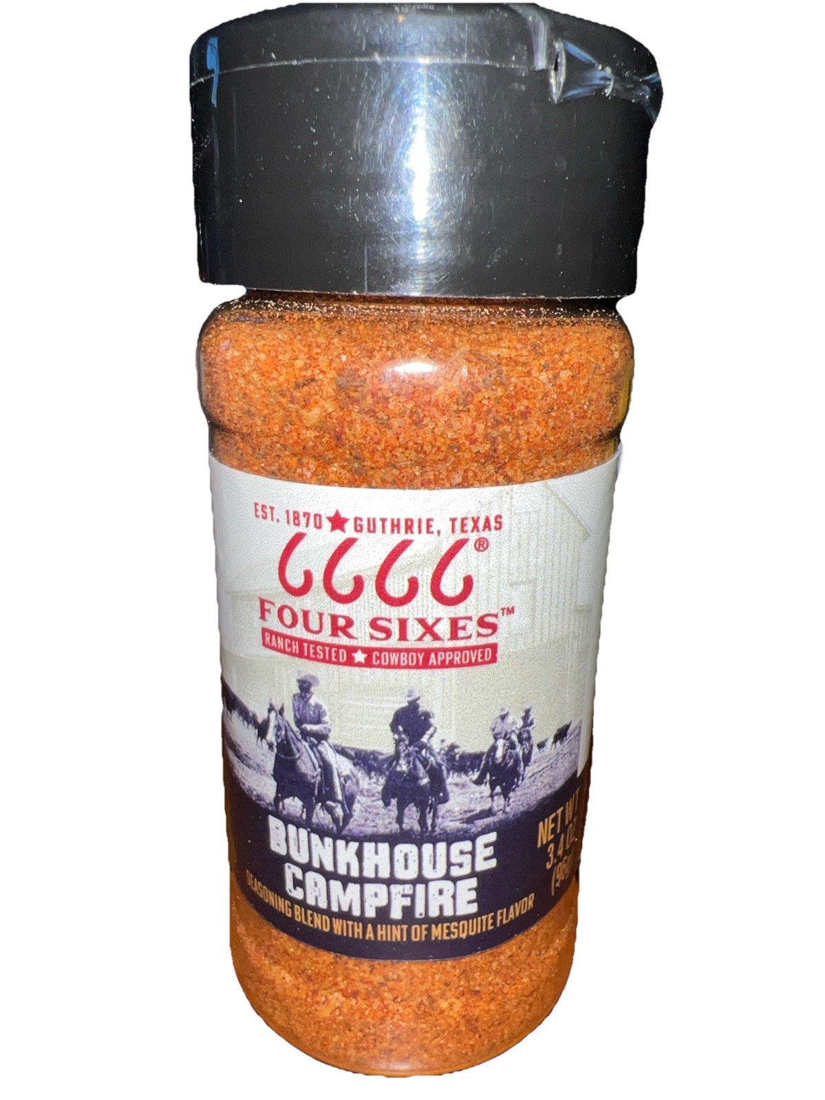 Four Sixes Bunkhouse BBQ, Natural Smoky Mesquite Spices BBQ Seasoning Blend 6 oz