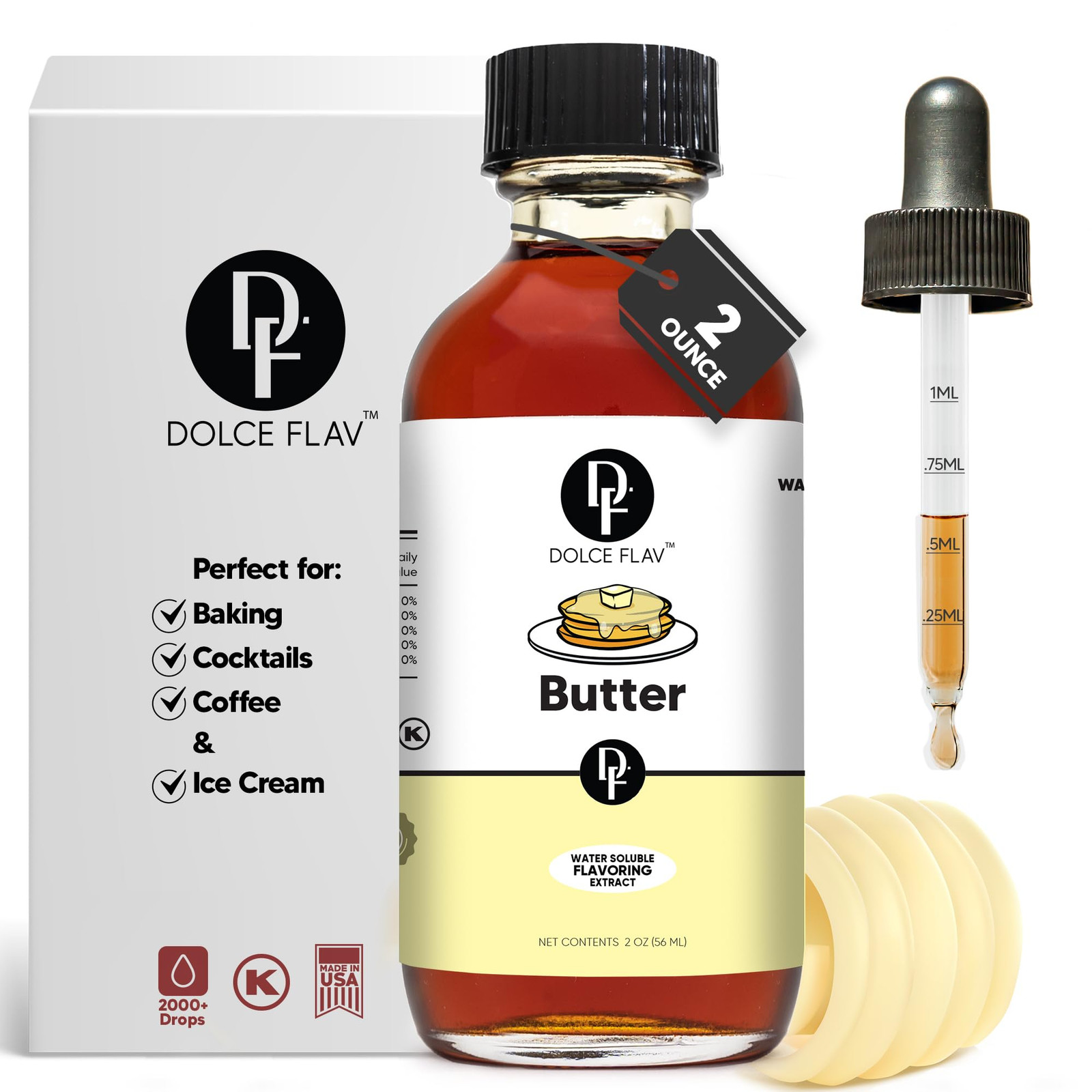 Dolce Flav Butter Extract – 2 Ounce Water-Soluble Multipurpose Flavoring Idea…
