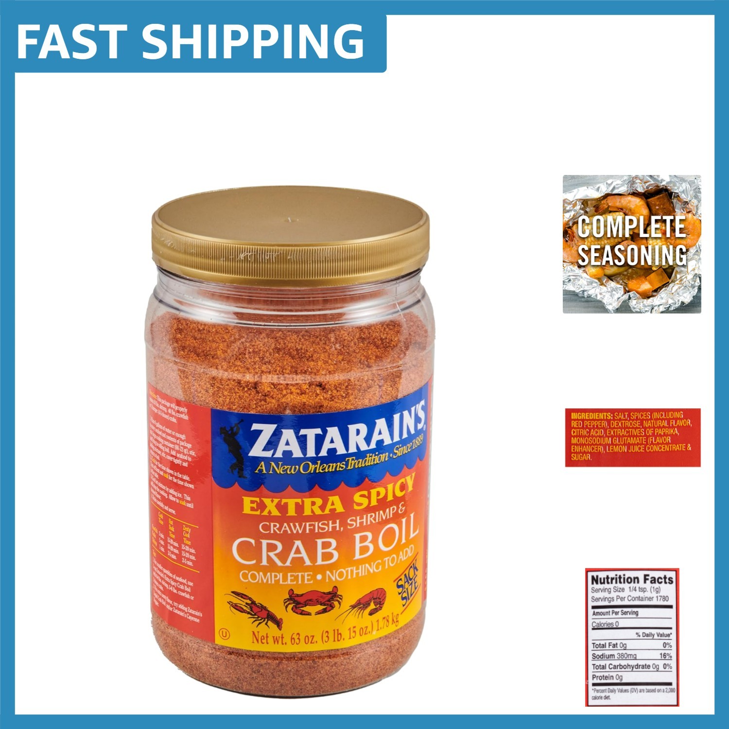 Cajun-Style Extra Spicy Seafood Boil – 63 oz Perfect for Family Gatherings