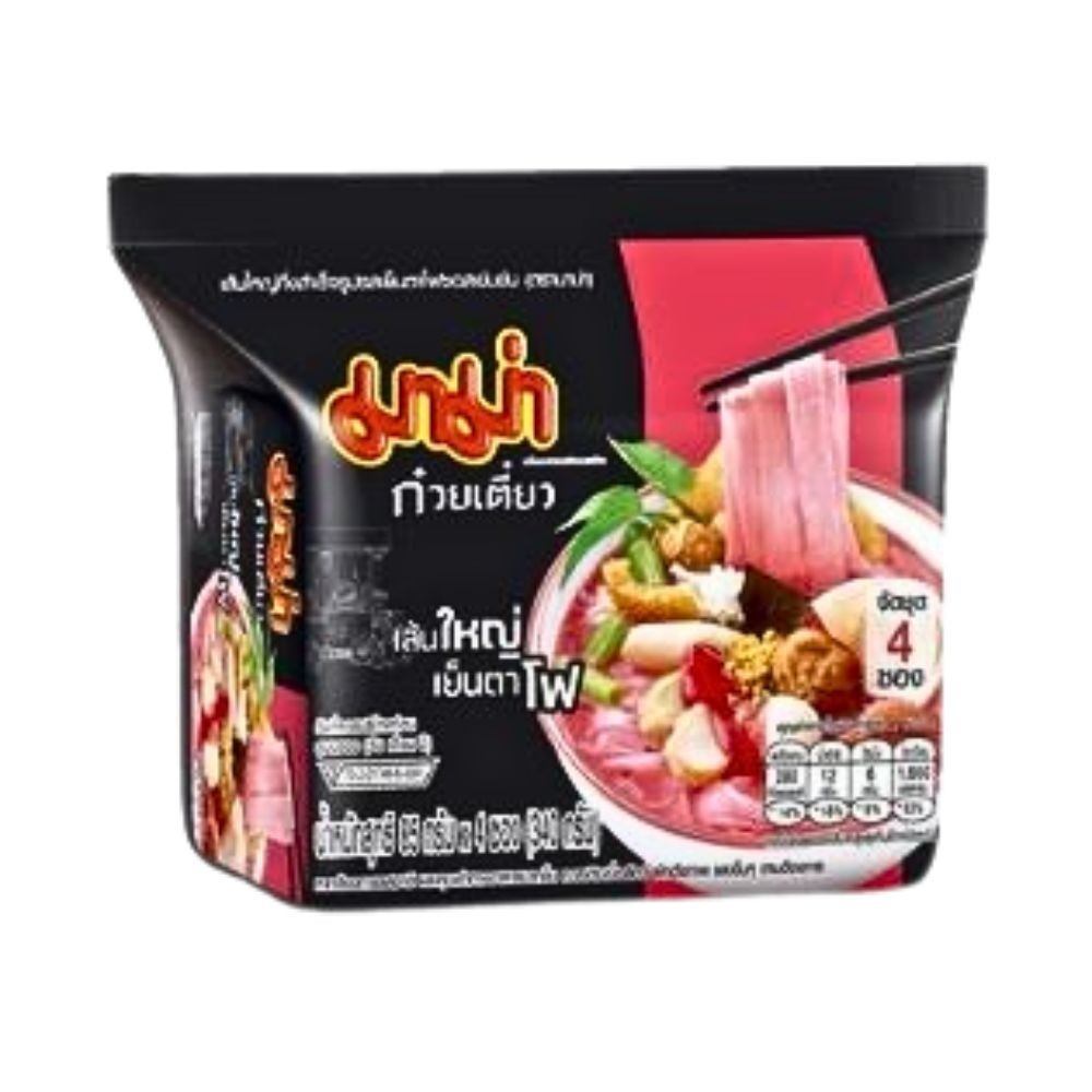 Mama Instant Rice Noodles Boat Noodle Spicy Sauce and YenTaFo Noodle Rich Flavor