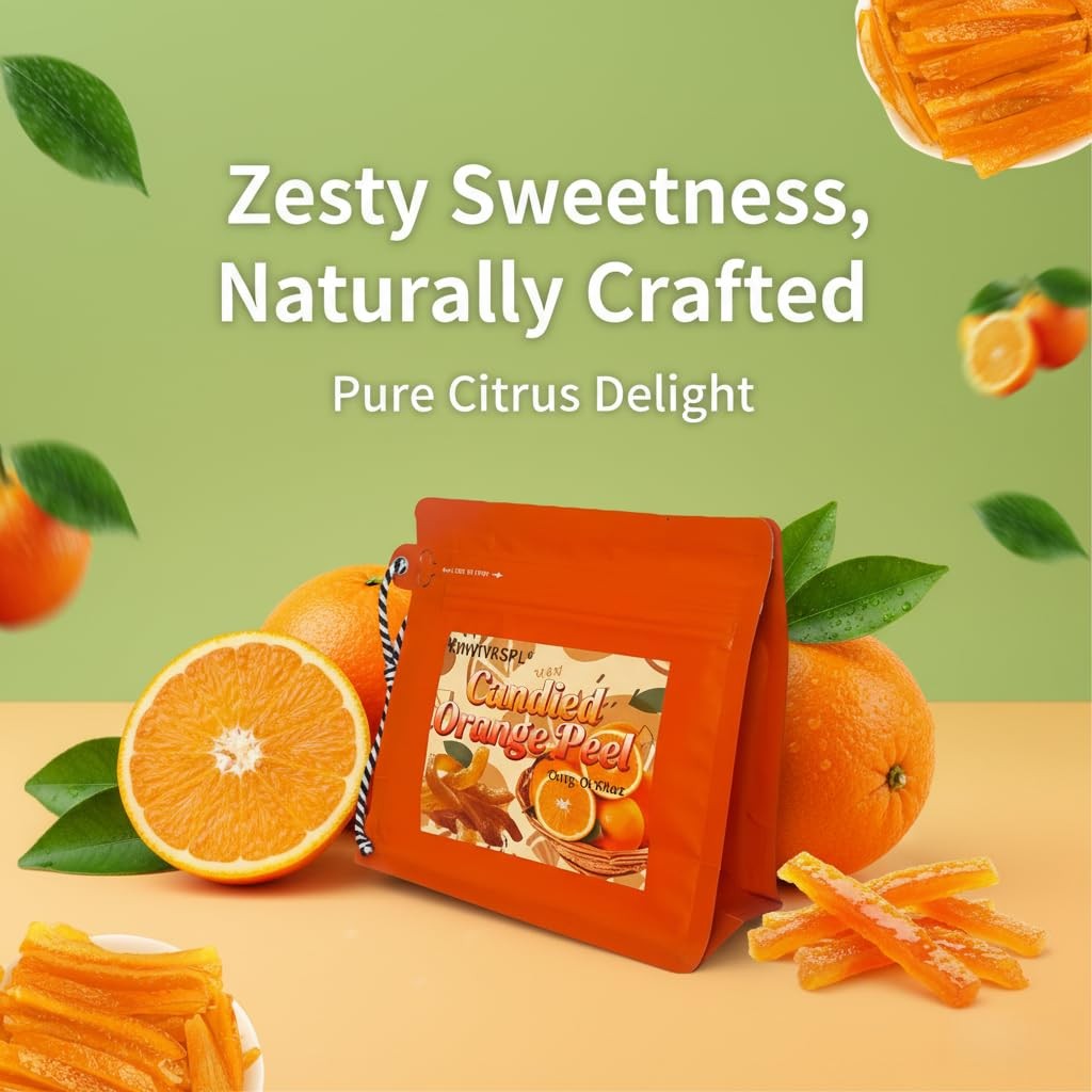 Candied Orange Peel | Diced & Ready for Baking, Desserts, or 300g,