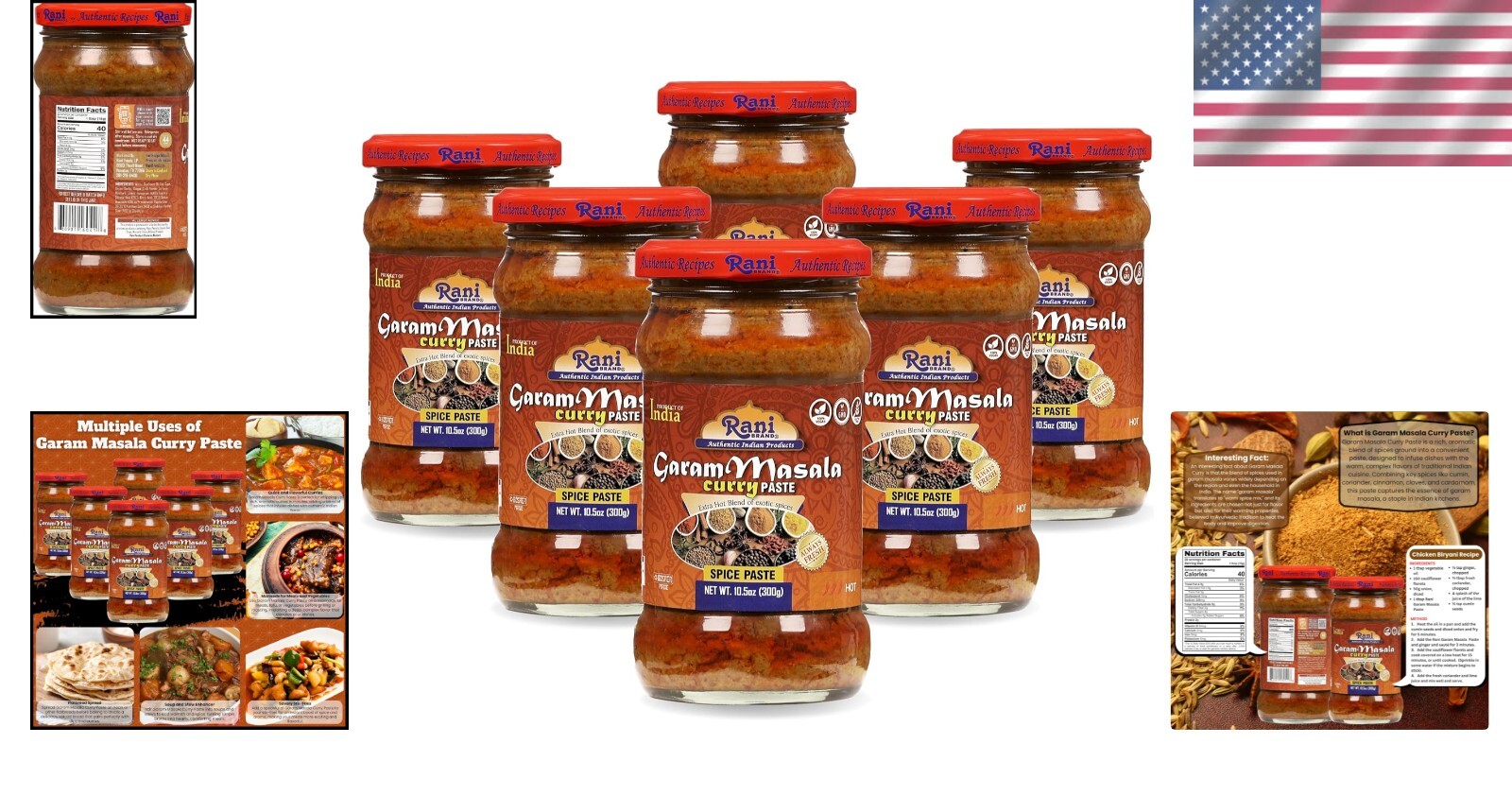 Authentic Indian Garam Masala Curry Paste – 6 Packs 10.5oz Glass Jars