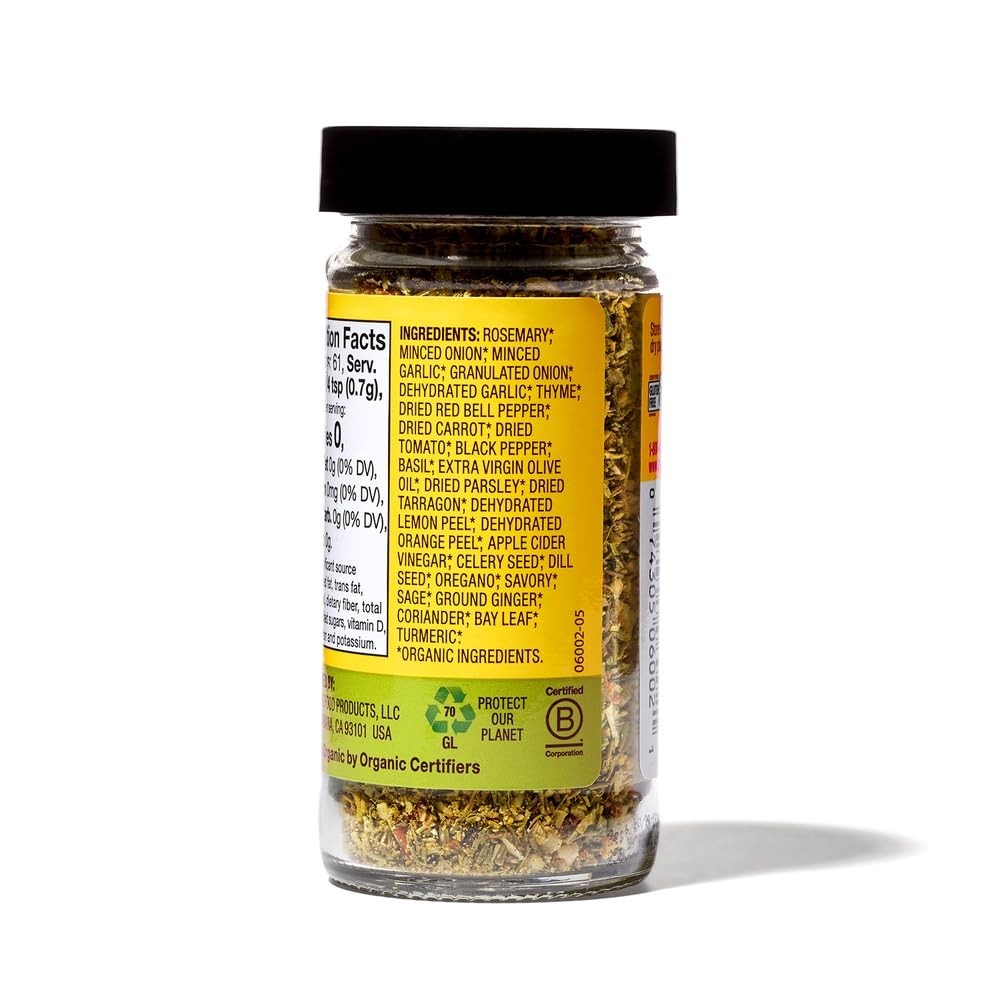 Bragg Organic Sprinkle Seasoning 1.5 Oz – All-Natural Gluten-Free Flavor