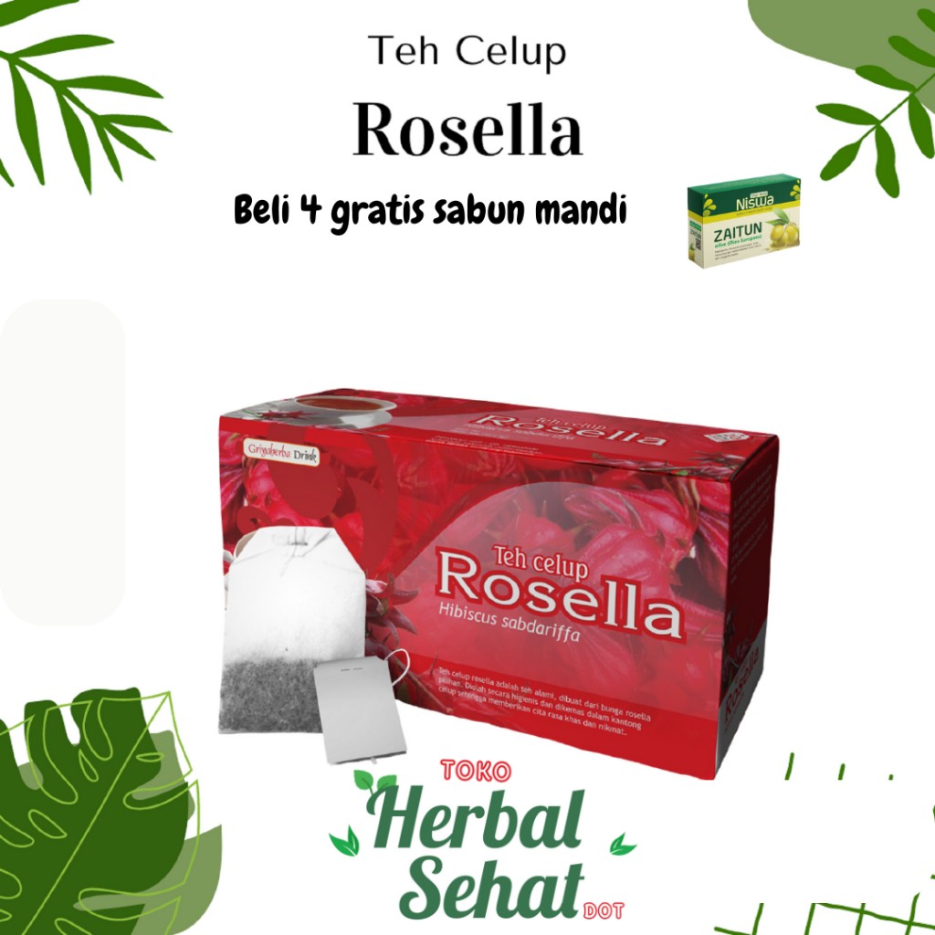 Rosella Hibiscus Herbal Tea Bags 20 Sachets Floral Brew aroma ritual