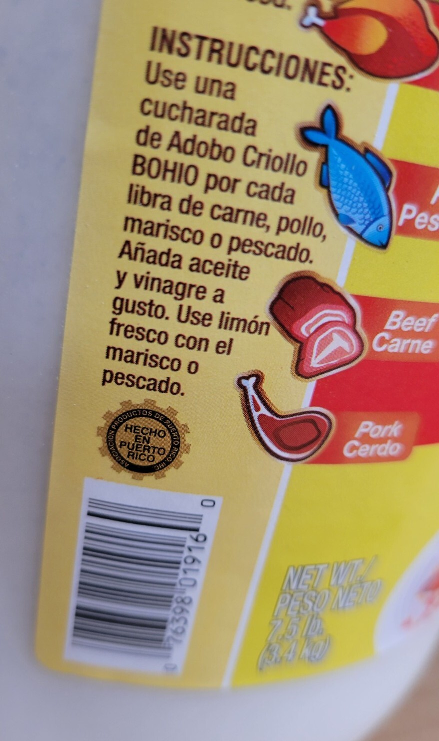 ADOBO ALL PURPOSE BOHIO SEASONING WITH PEPPER (7.5 LB. JUMBO PACK )
