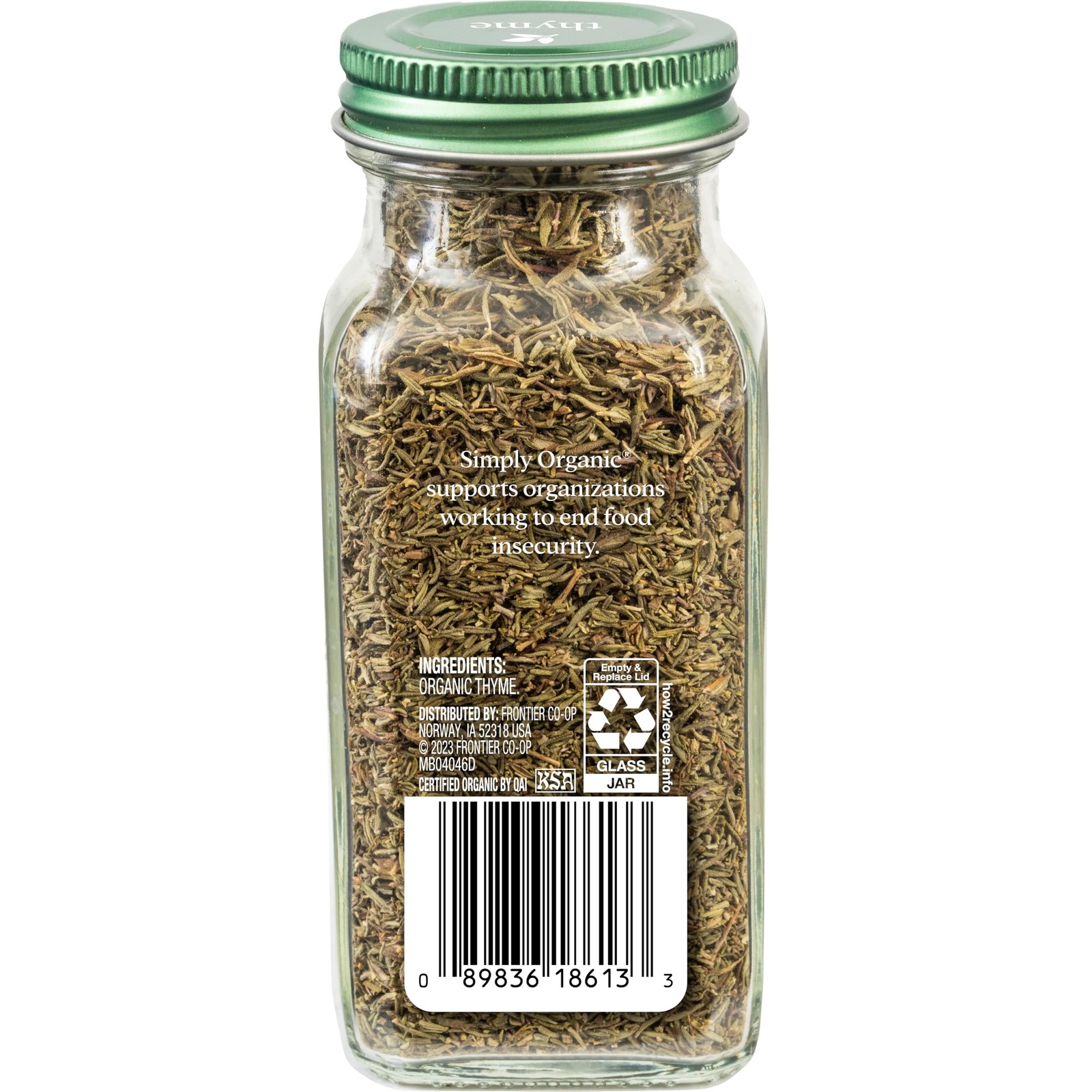Simply Organic Whole Thyme Leaf, 0.78 Ounce Jar, Woodsy, oz (Pack of 1)