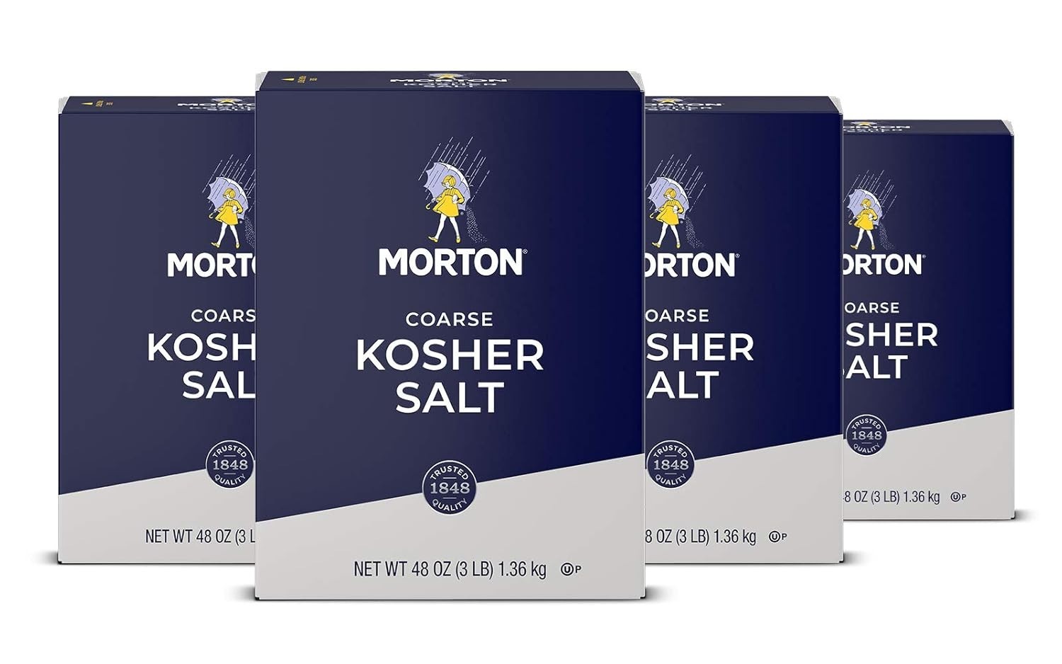 Morton Coarse Kosher Salt for Cooking Seasoning Brining 3 lb Boxes Pack of 4