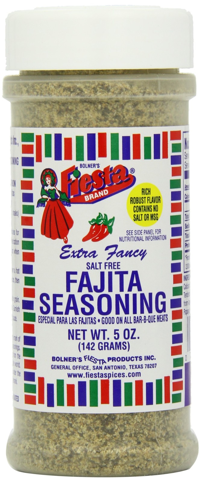 Fiesta Seasoning Fajita Salt Free, 5-Ounce (Pack of 6)
