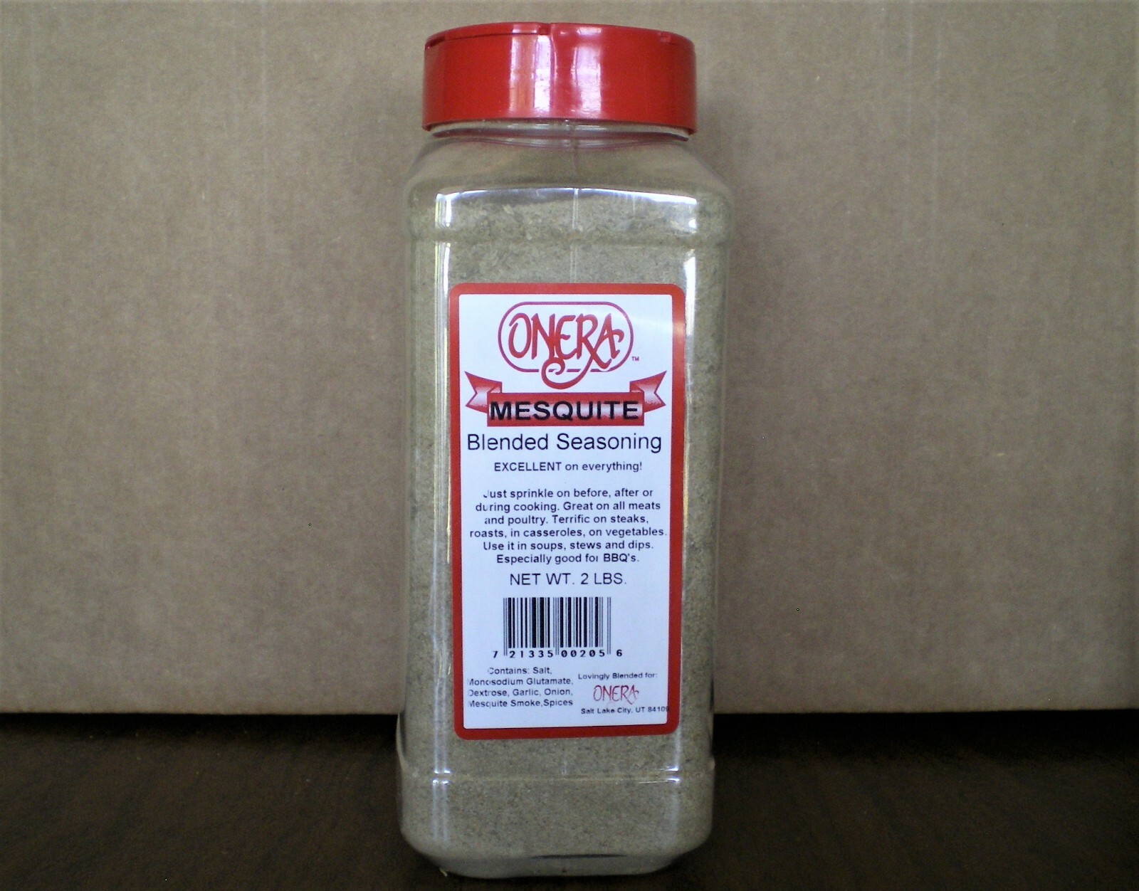 ONERA (r) MESQUITE SEASONING BIG 2 LB BOTTLE FOR STEAK, CHOPS, ROASTS, RIBS