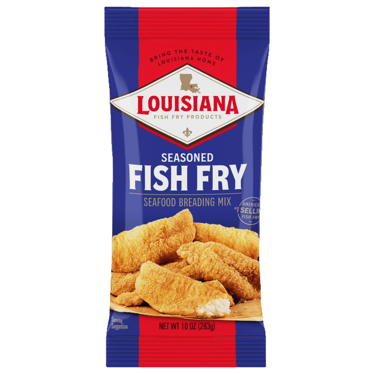 (2 Pack) Louisiana Fish Fry Crispy Seasoned Coating Mix – 10 oz Bags Bulk