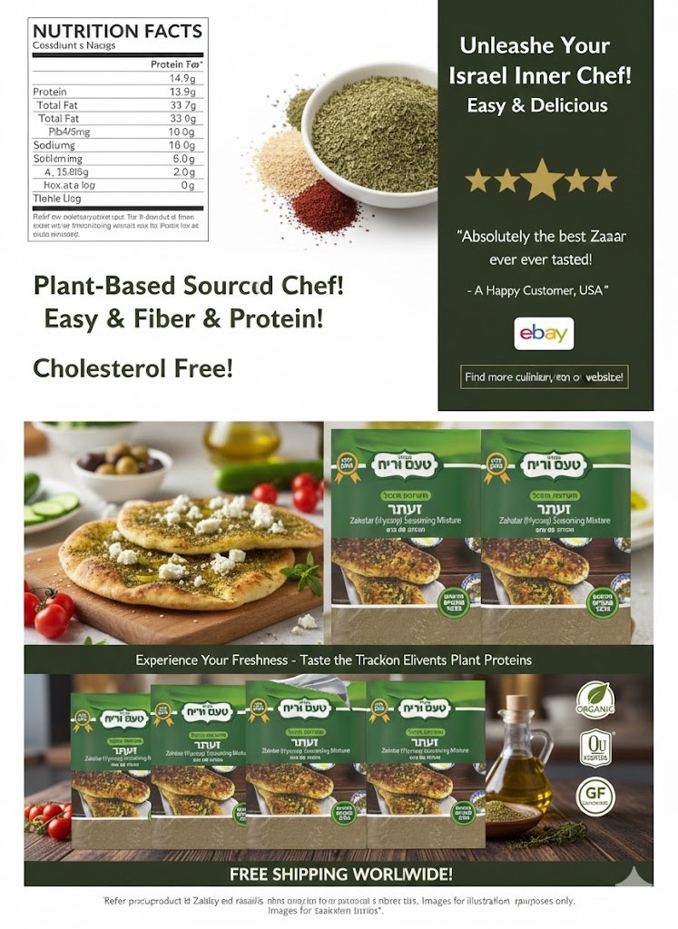 Authentic Israeli Za’atar Spice 4-Pack 320g Kosher Gluten-Free Middle Eastern