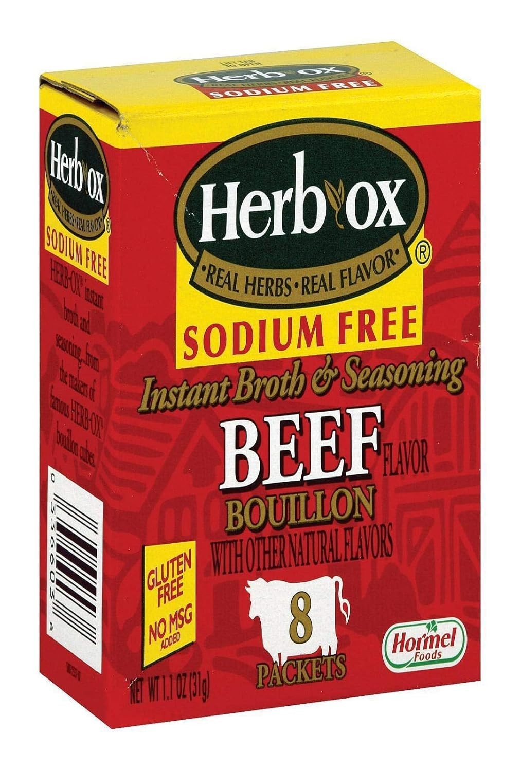 Flavorful Instant Beef Broth Packets – Gluten-Free & Sodium Free, 1.1 oz