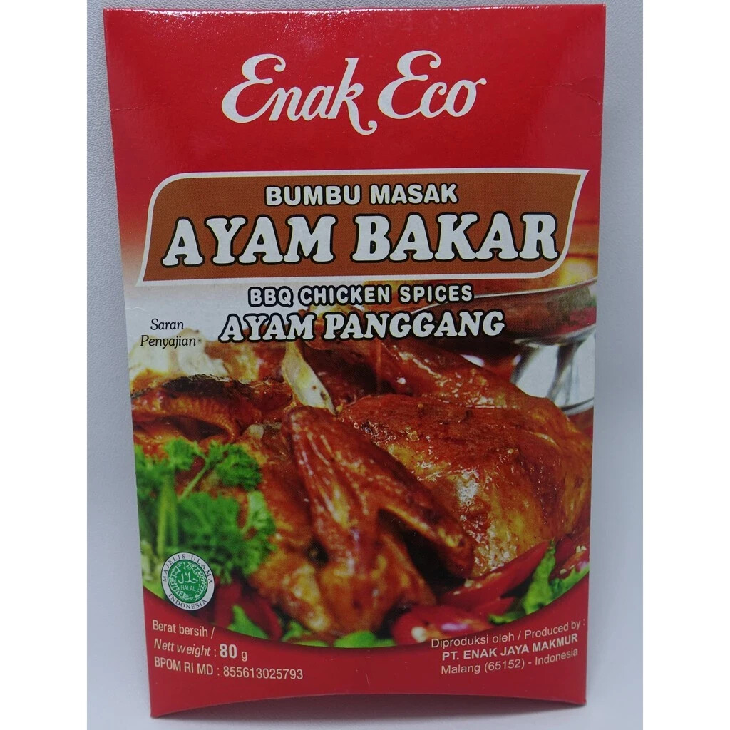 Enak Eco, Indonesian Seasoning, Bumbu Masak, Ayam Bakar, 80g (Pack of 1)