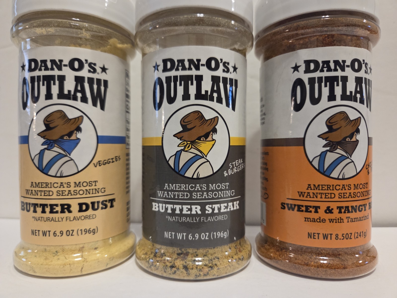 Dan-O’s Outlaw Seasoning 3-Pack – Butter Dust, Butter Steak, Sweet And Tangy New