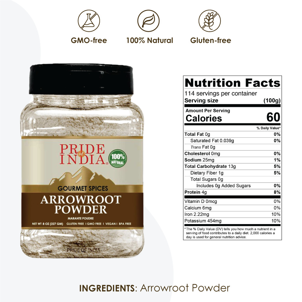 PRIDE OF INDIA Gourmet Arrowroot Ground Powder