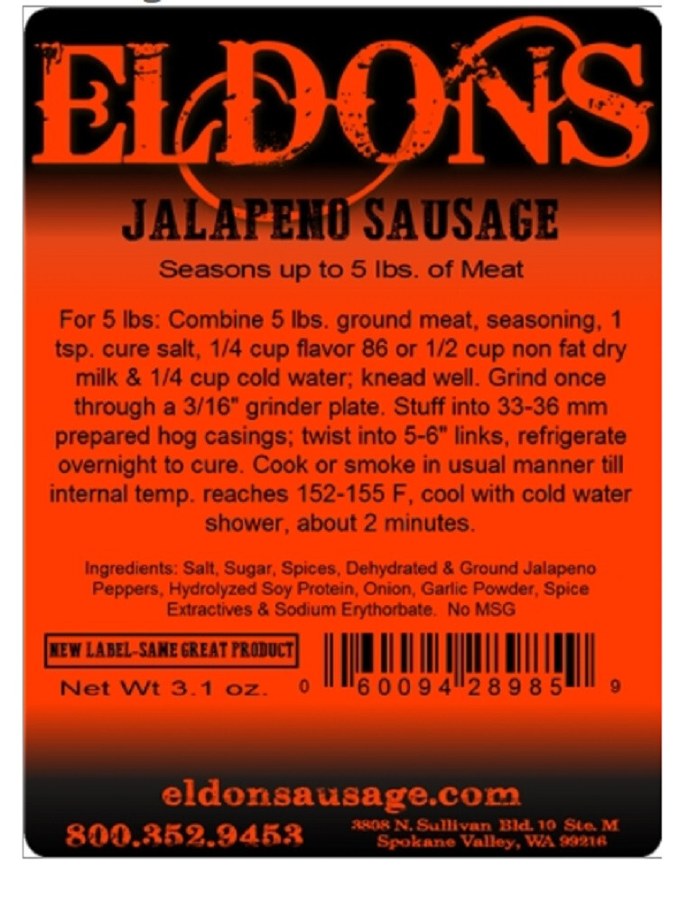 Jalapeno Sausage Seasoning Spices Seasons 5 Pounds of Meat #8985