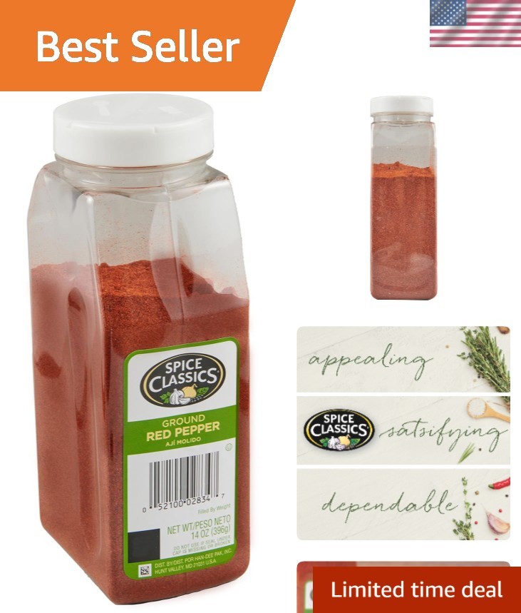 14 oz Ground Red Pepper – Hot Chili Flakes for Culinary Masterpieces