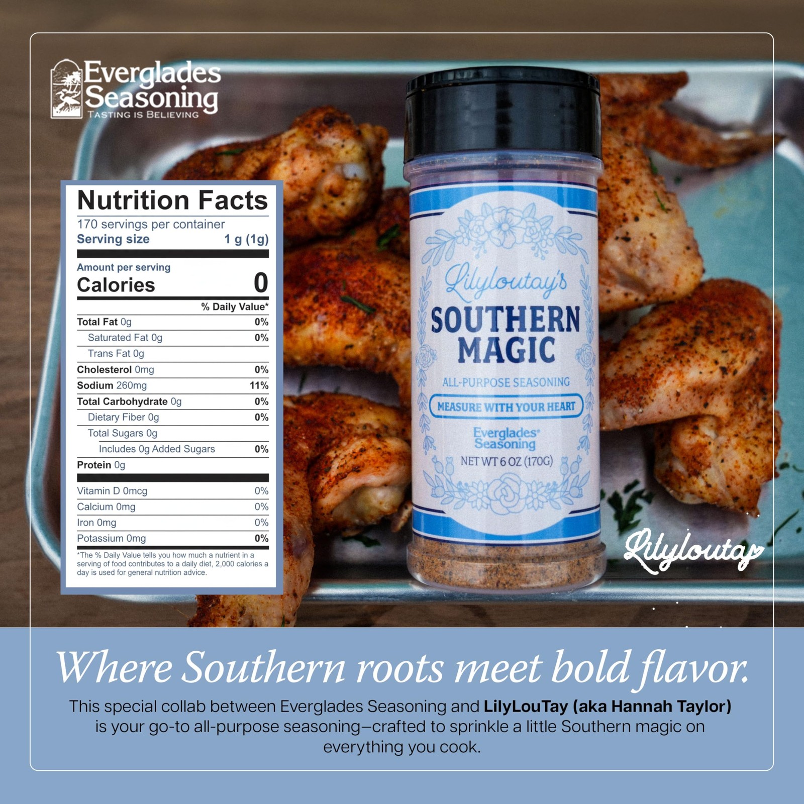 Everglades Lily Lou Tay’s Southern Magic Seasoning – 6 Ounce (Pack of 1)