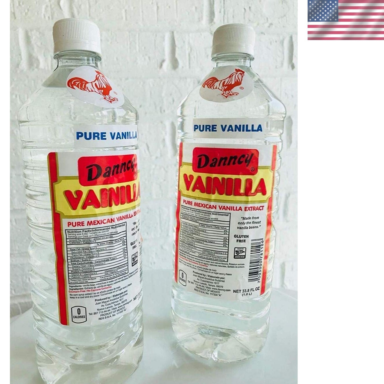 Pure Vanilla Extract Mexican Vanilla 33oz 2 Pack Clear Bottles Baking Cooking