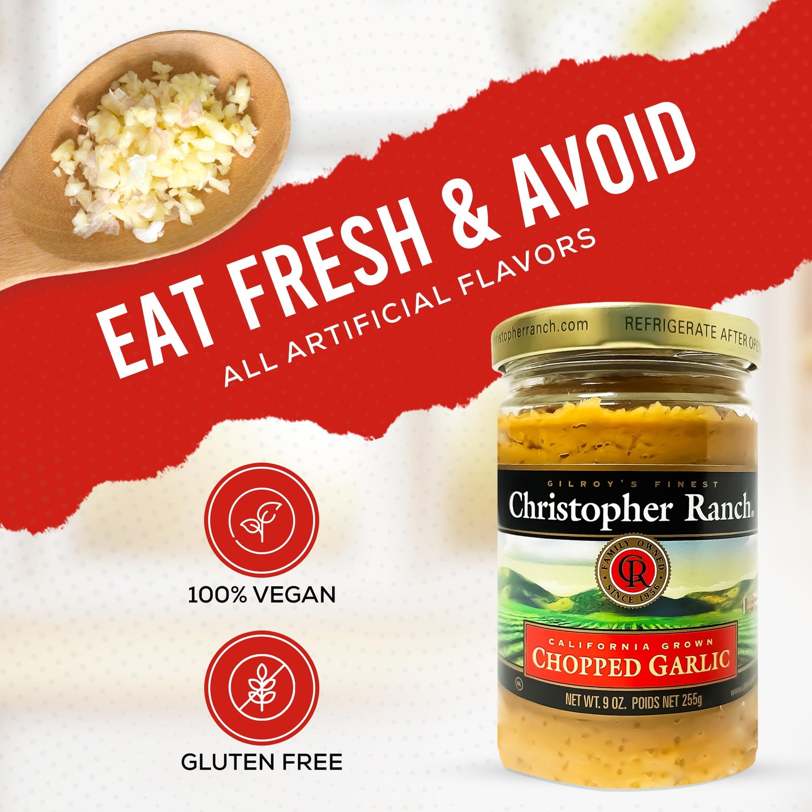 Chopped Garlic in Olive Oil | California-Grown Fresh Garlic | Ready-to-Use, P…