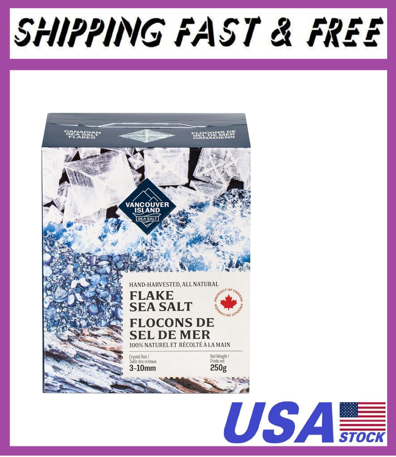 Sea Salt | Premium Flaky Finishing Salt 8.8oz | Hand-Harvested Canadian Pyramid