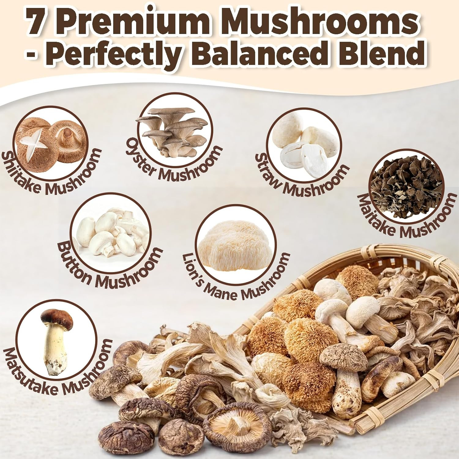 9 oz Mixed Mushroom Powder, 7-in-1 Mushroom Seasoning Blend, Made from Pure Drie