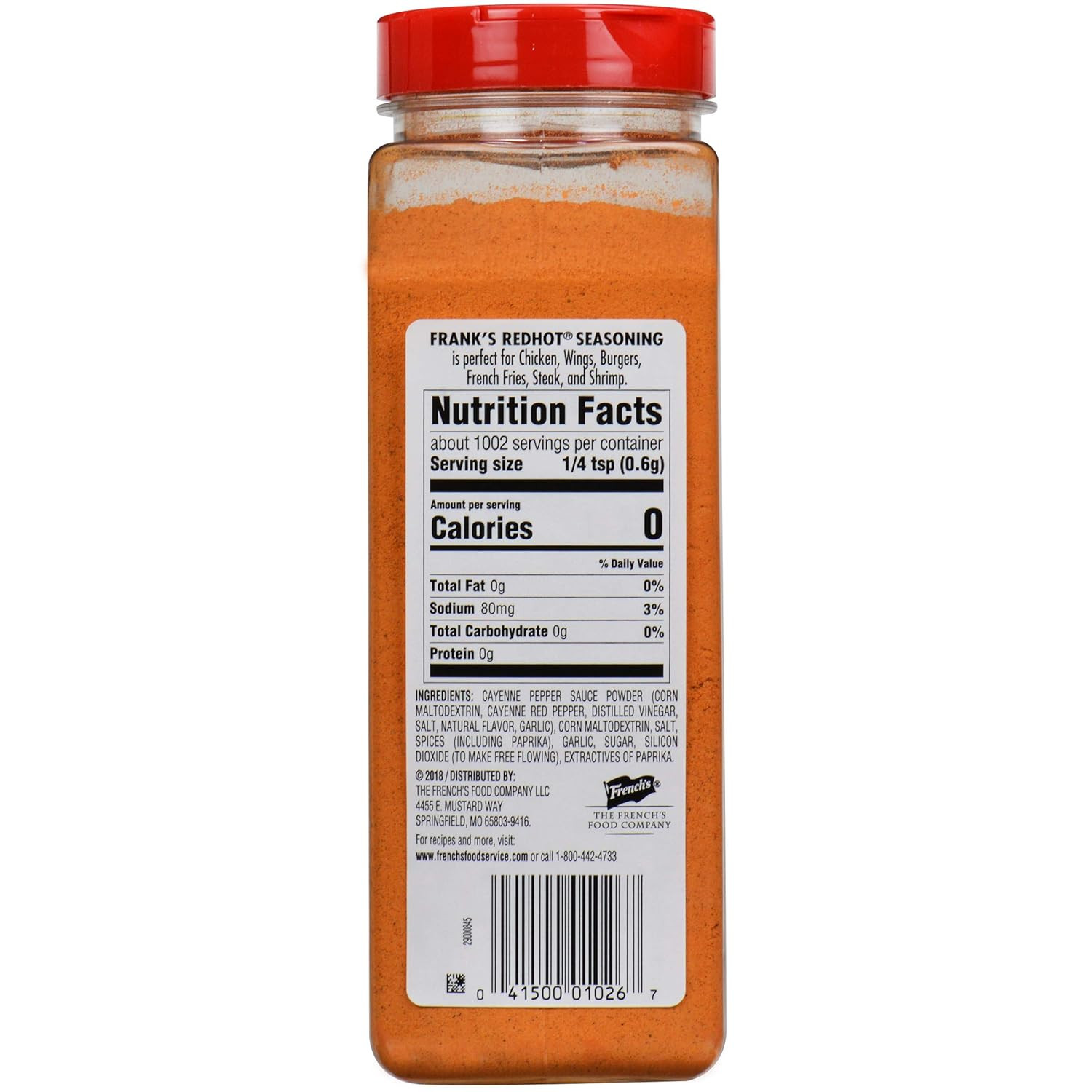 Original Seasoning, 21.2 Oz – One 21.2 Ounce Container of Hot Sauce Seasoning Bl