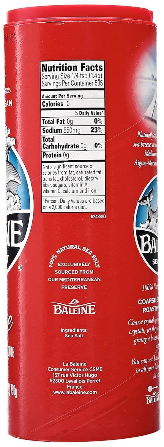 La Baleine Coarse Sea Salt 26.5 oz French All Natural Product of France