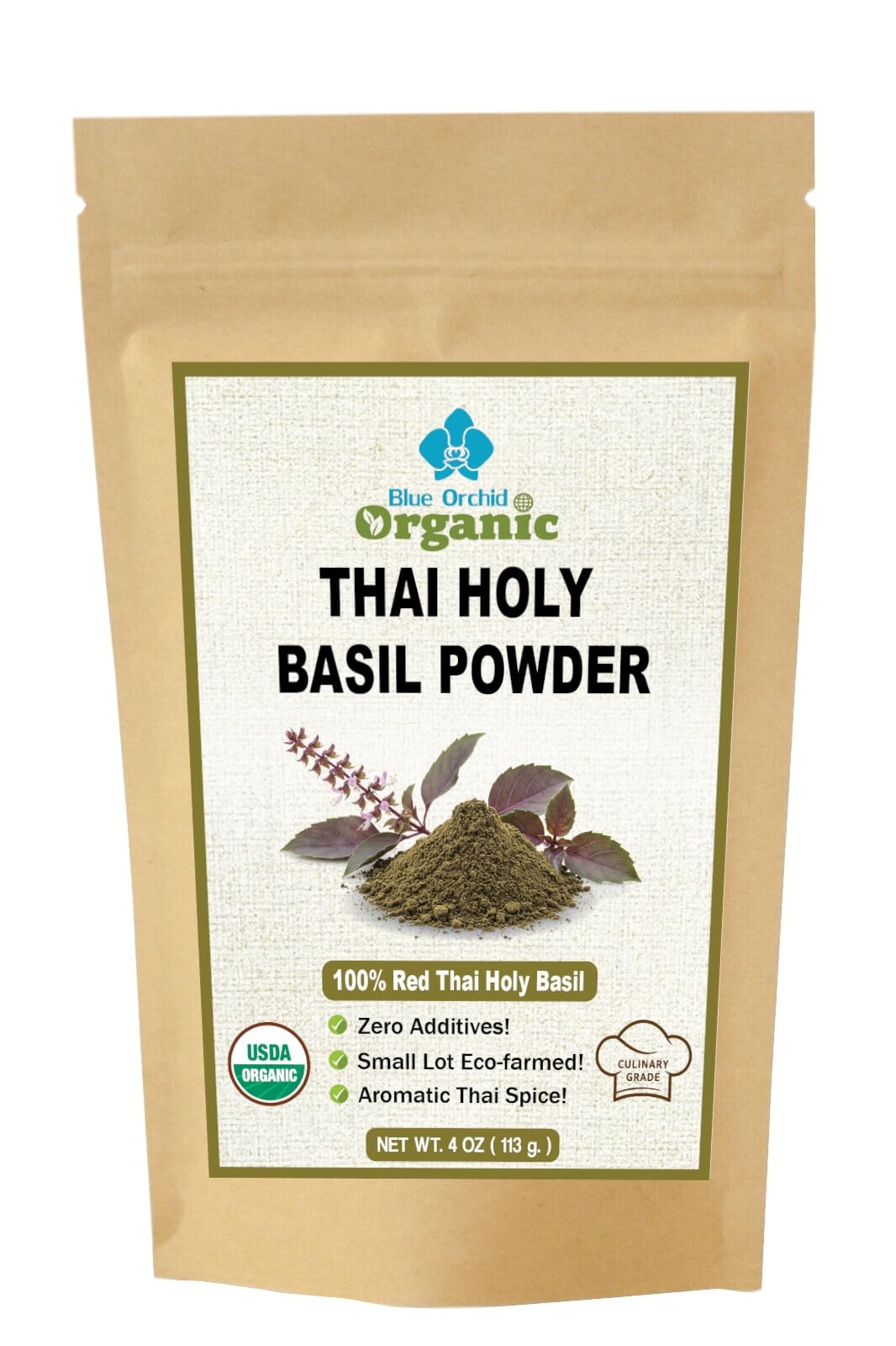 Organic Thai Basil Powder 8 OZ – Ground Spice for Soups and Stir-fries