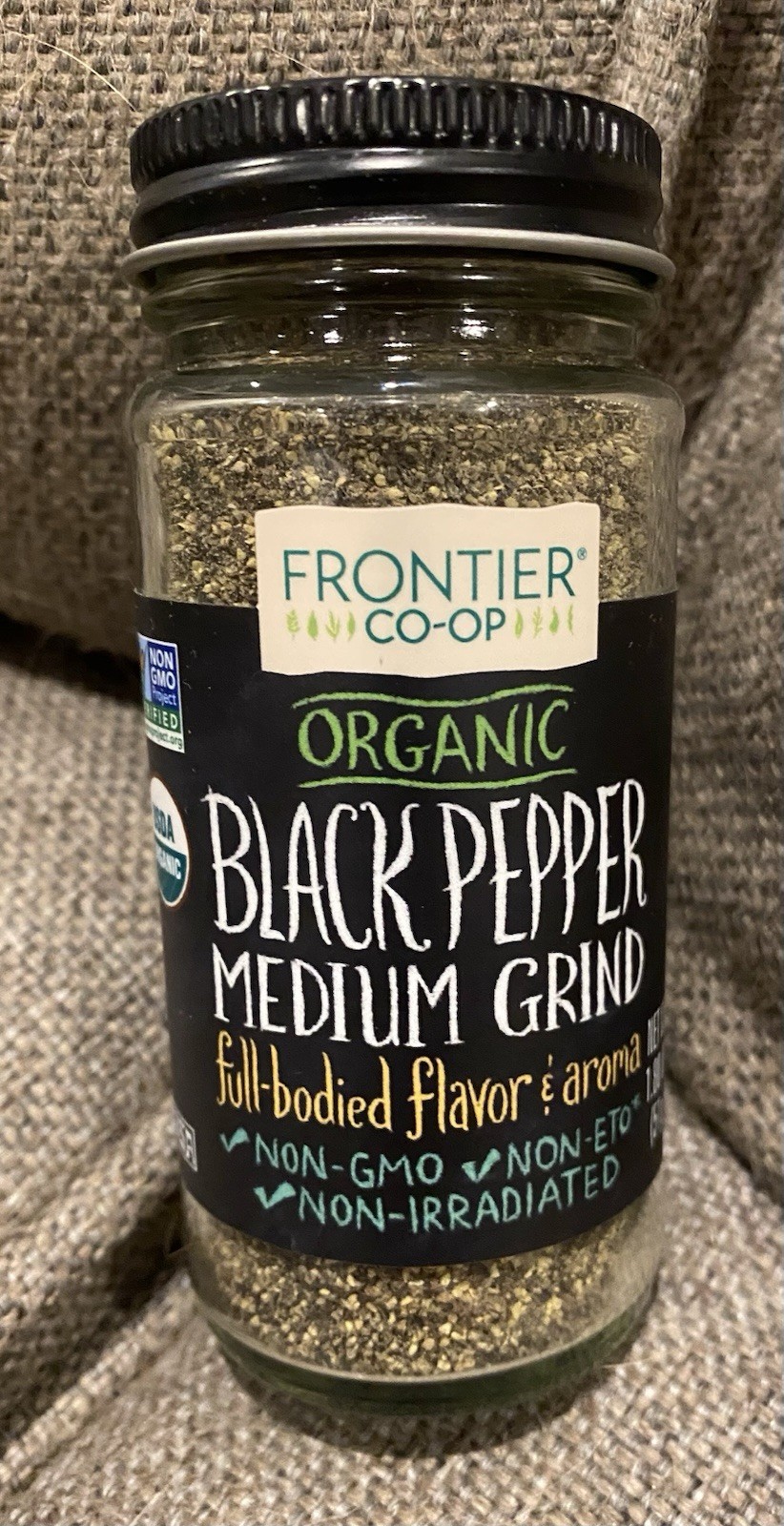 Organic Black Pepper Medium Grind 1.80 Oz By Frontier Coop
