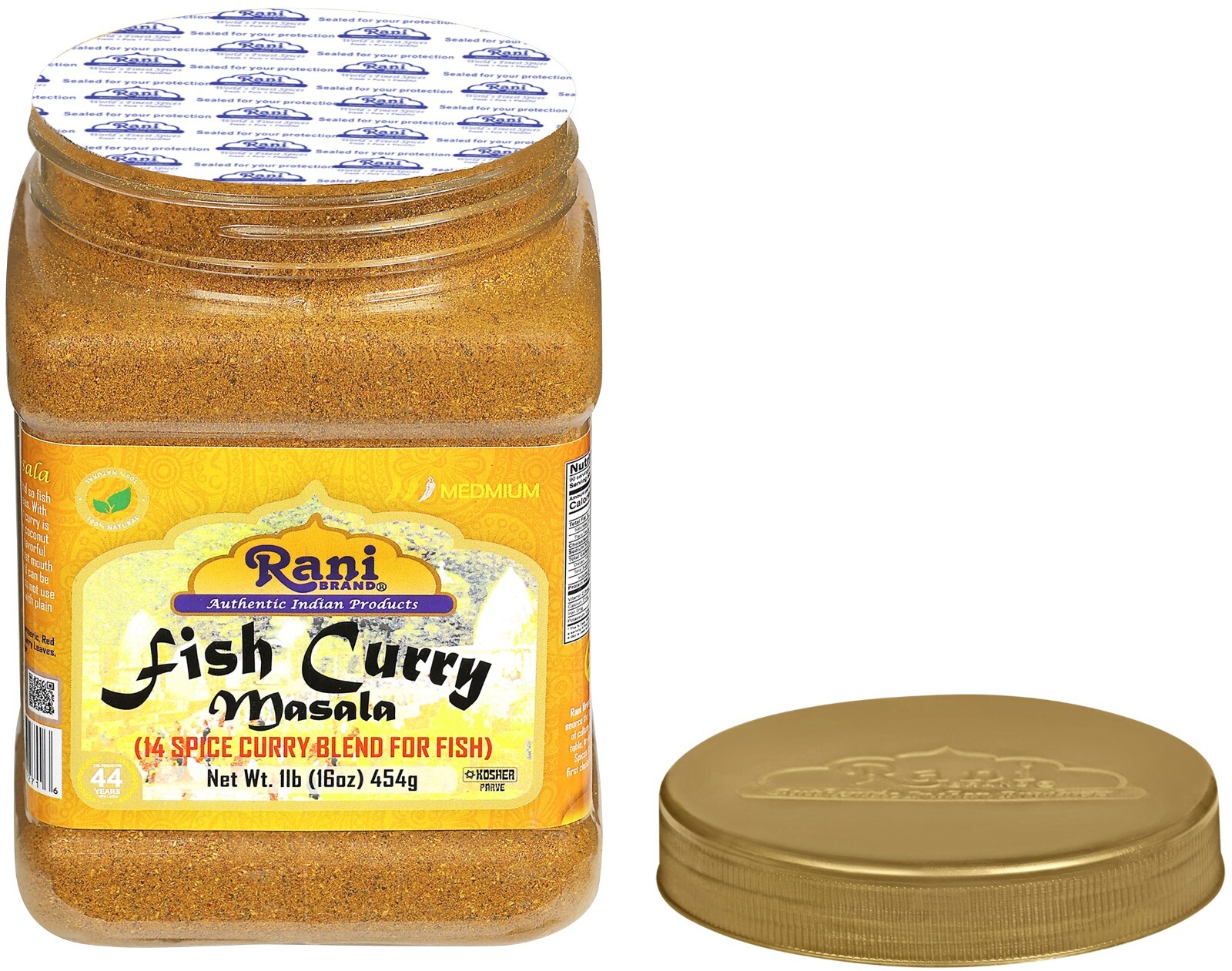 Rani Fish Curry Masala (14-Spice Curry Blend for Fish) 16oz (1lb) 454g PET Jar