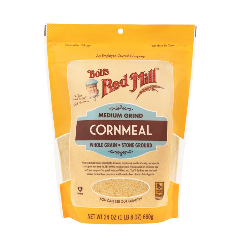 2x Bob’s Red Mill Medium Grind Cornmeal Stone Ground Flour Cooking Lot New 24oz