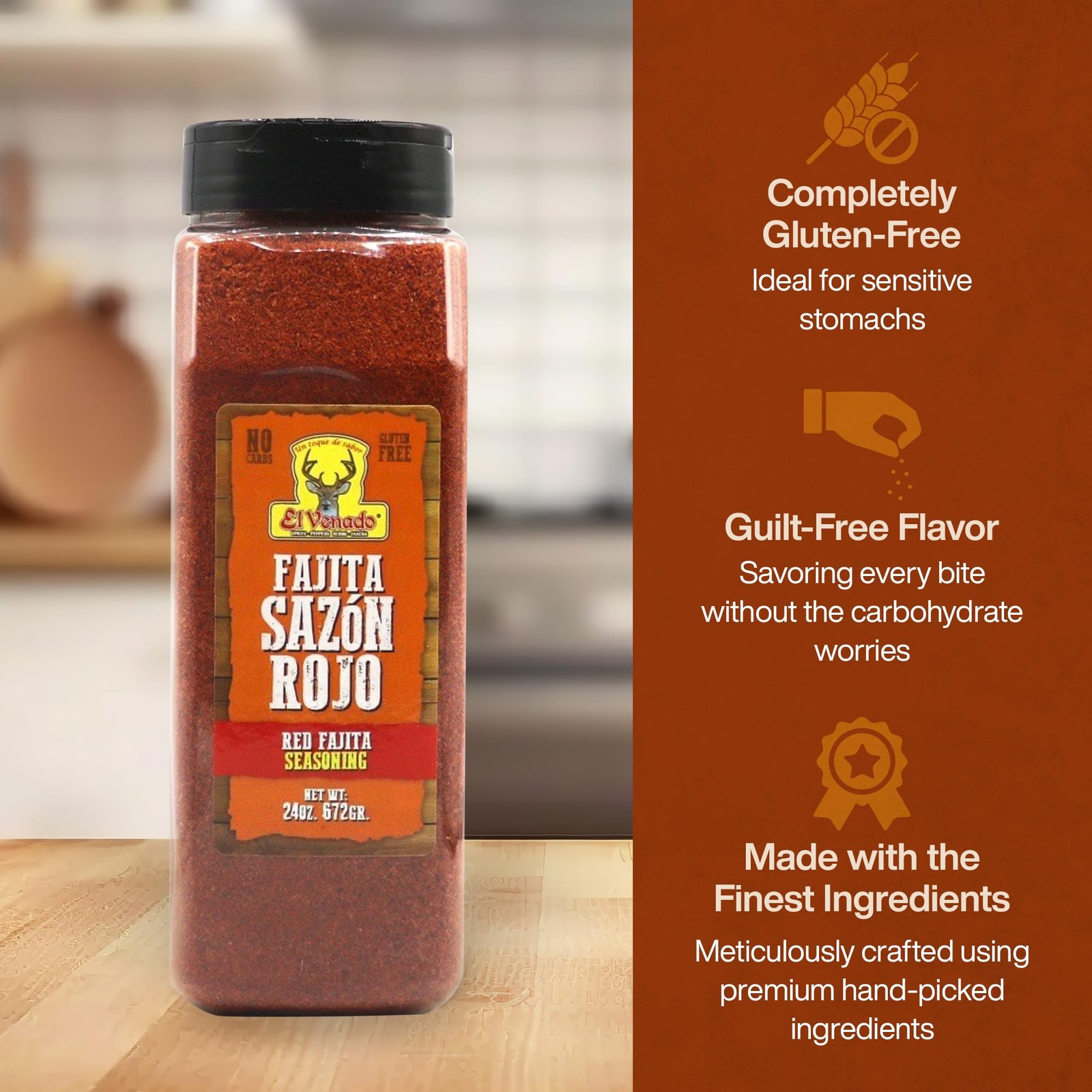 El Venado Fajita Sazon Rojo 24oz – Irresistibly Bold and 24 Ounce (Pack of 1)