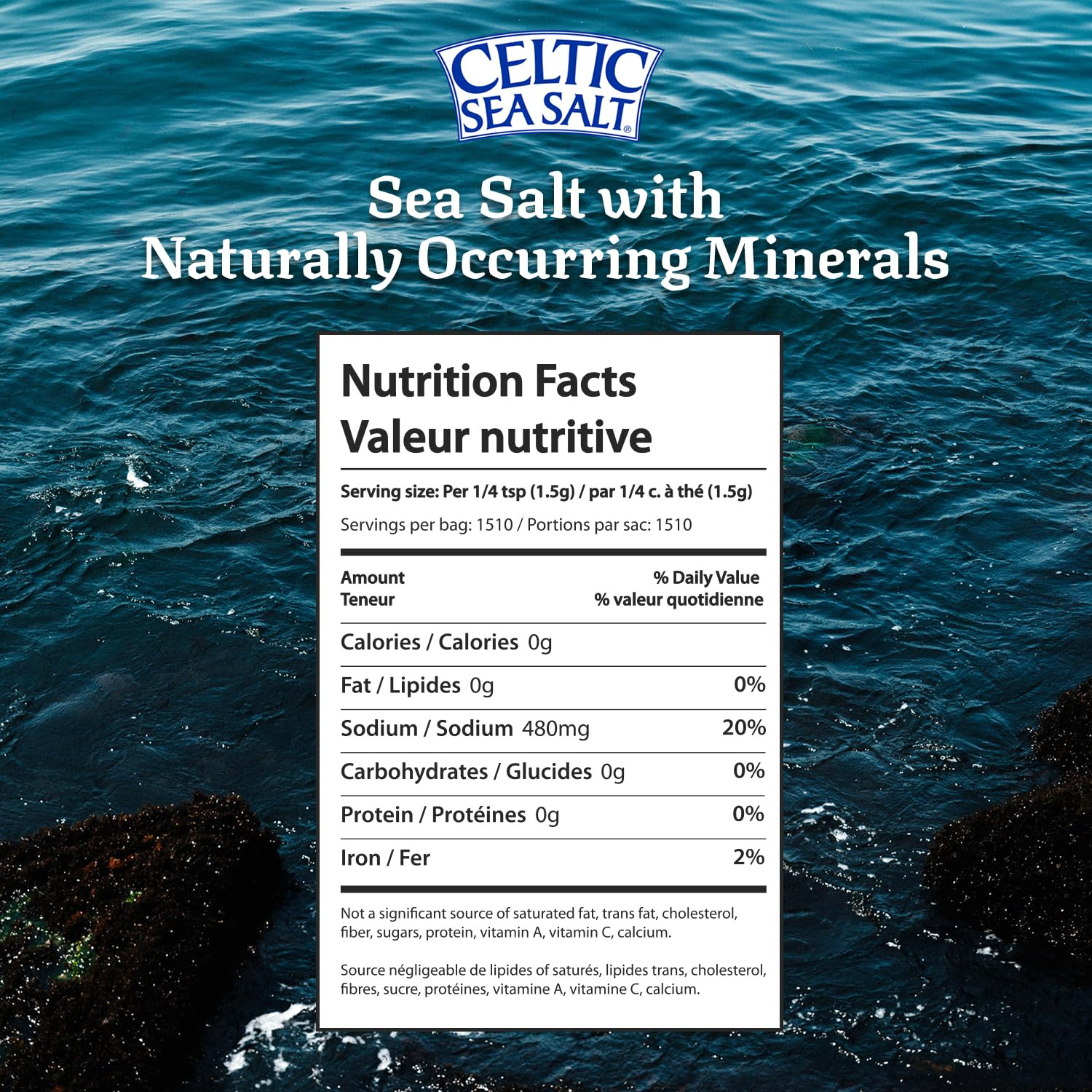 , Light Grey Mineral Sea Salt, 5 Lb Resealable Bag Unrefined, Hand-Harvested, Vi