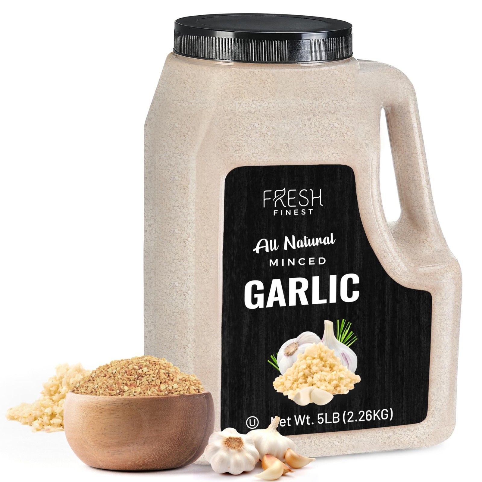 5 LB Fresh Finest Minced Garlic – Dried Garlic Flakes, Ready-to-Use Seasonings