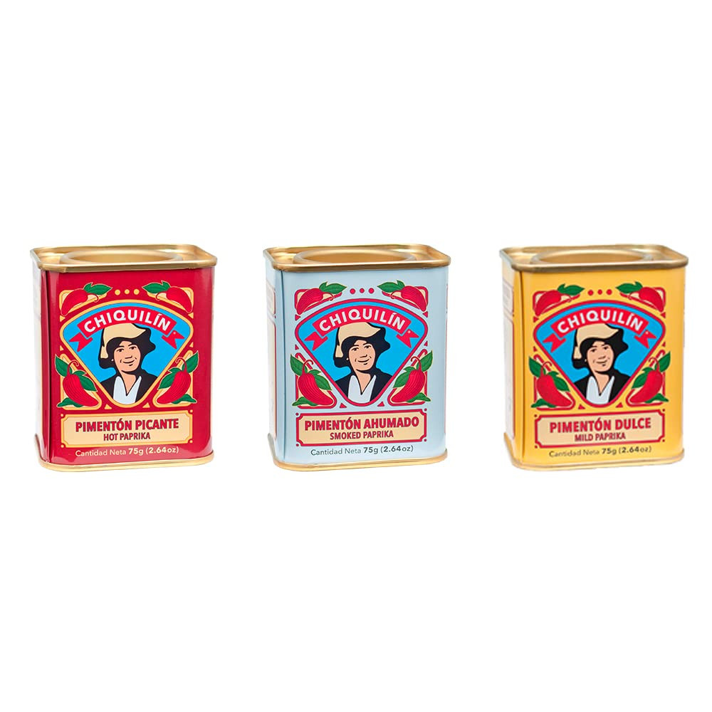 3 Pack Spanish Paprika Set Mild Smoked and Hot Seasoning Spice