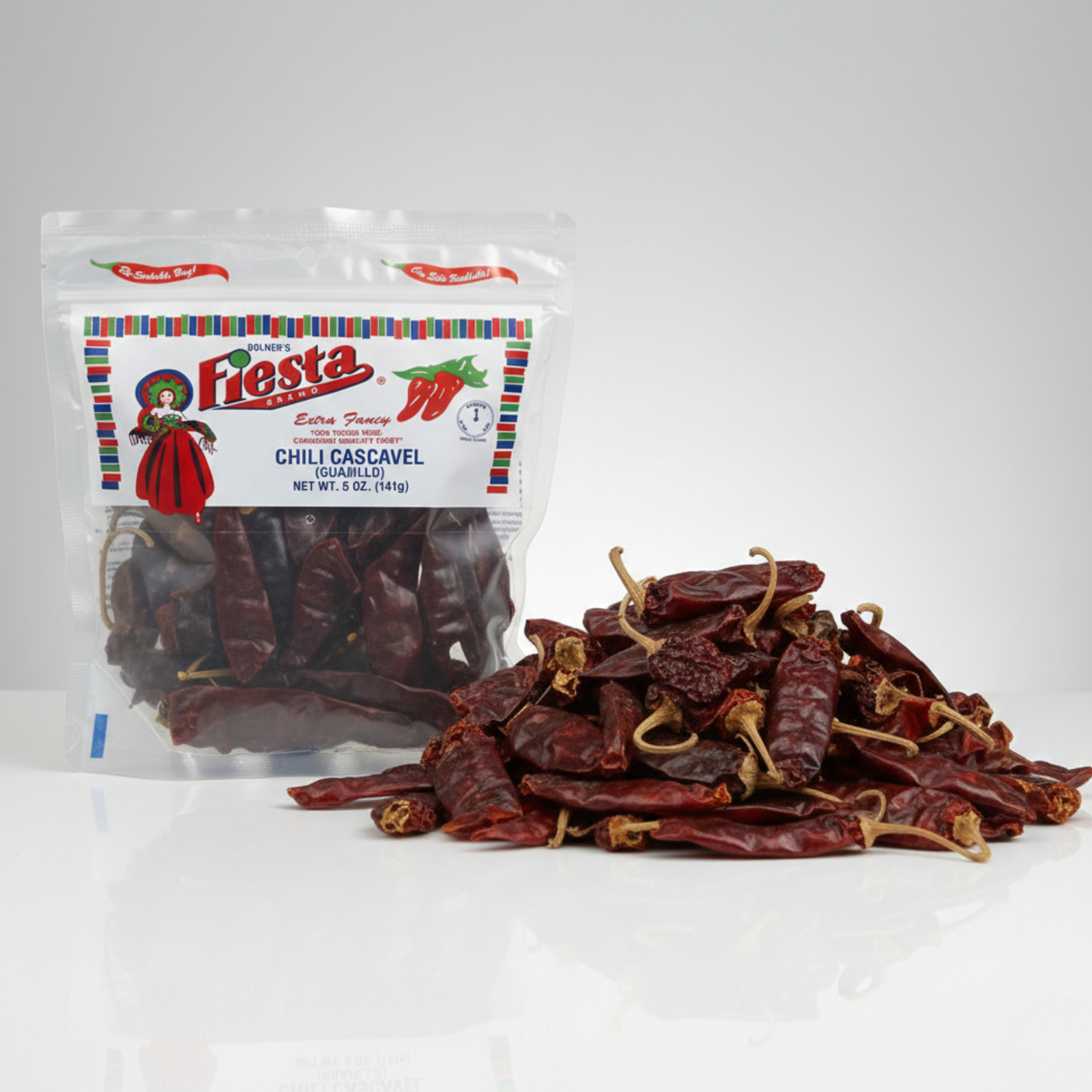 Bolner’s Fiesta Chili Cascabel 5 oz Bulk Dried Rattlesnake Chili Texas Spice