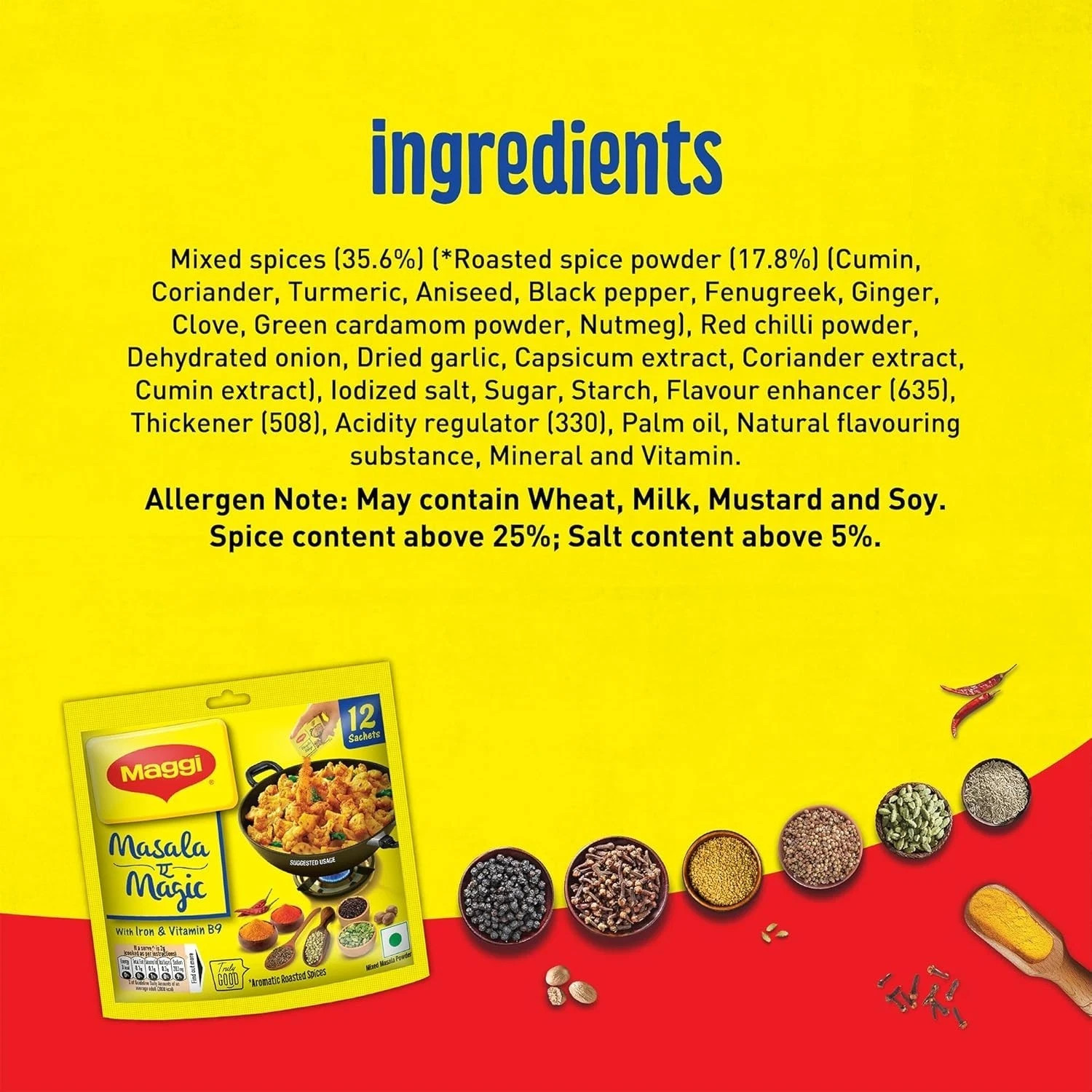 Maggi Masala-ae-Magic Sabzi Masala 72gm 12 sachets