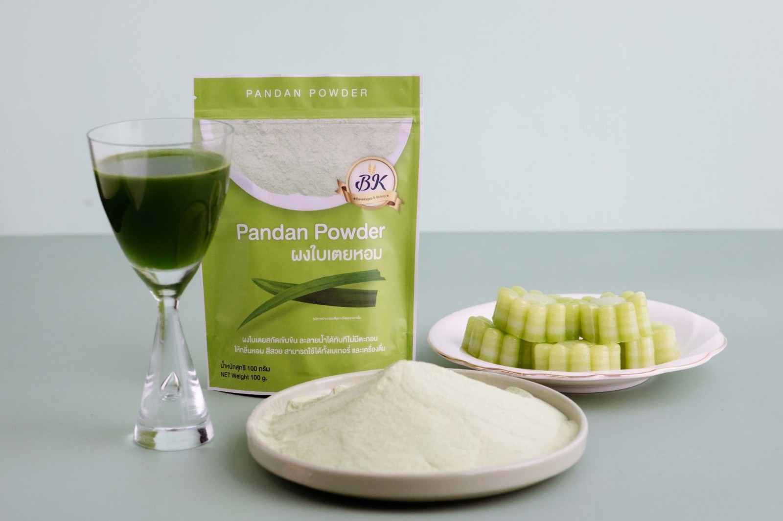 Aroma Pandan Leaf Natural Powder Bakery Desserts Drinks Beverage BK Powder 100g