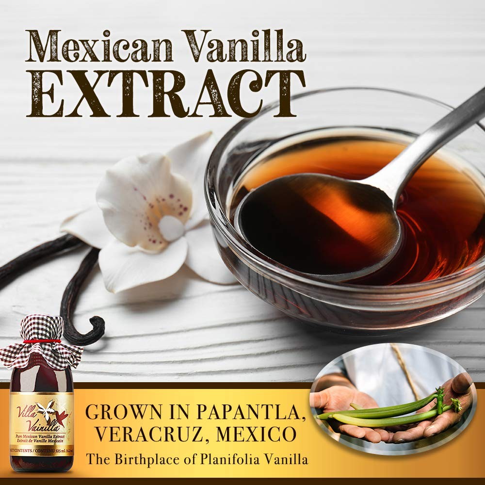Pure Vanilla Extract Concentrated Natural Gourmet Flavor from Mexico 4.2 Fl Oz