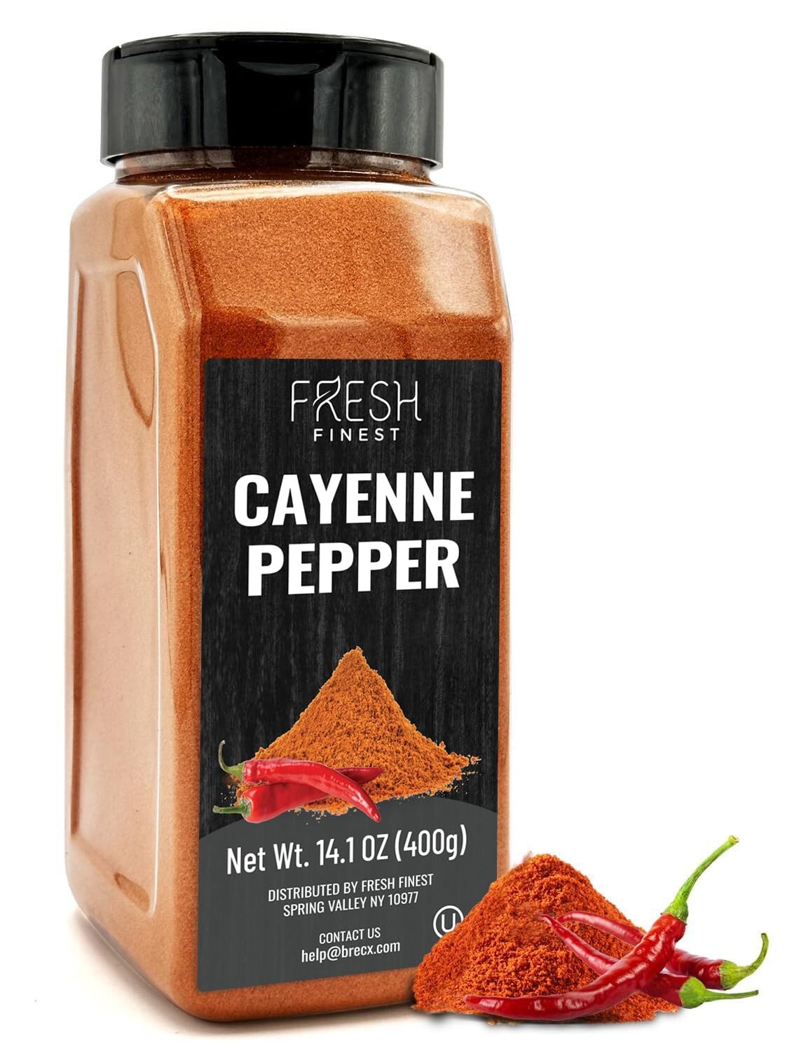 Fresh Finest Cayenne Pepper Powder 14.1 oz Bold Flavor all Natural Red Pepper Sp