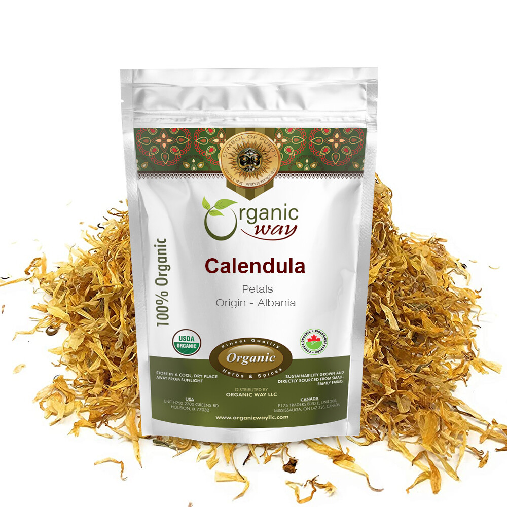 Organic Way Calendula Flower Petals – Herbal Tea | Kosher & USDA Certified