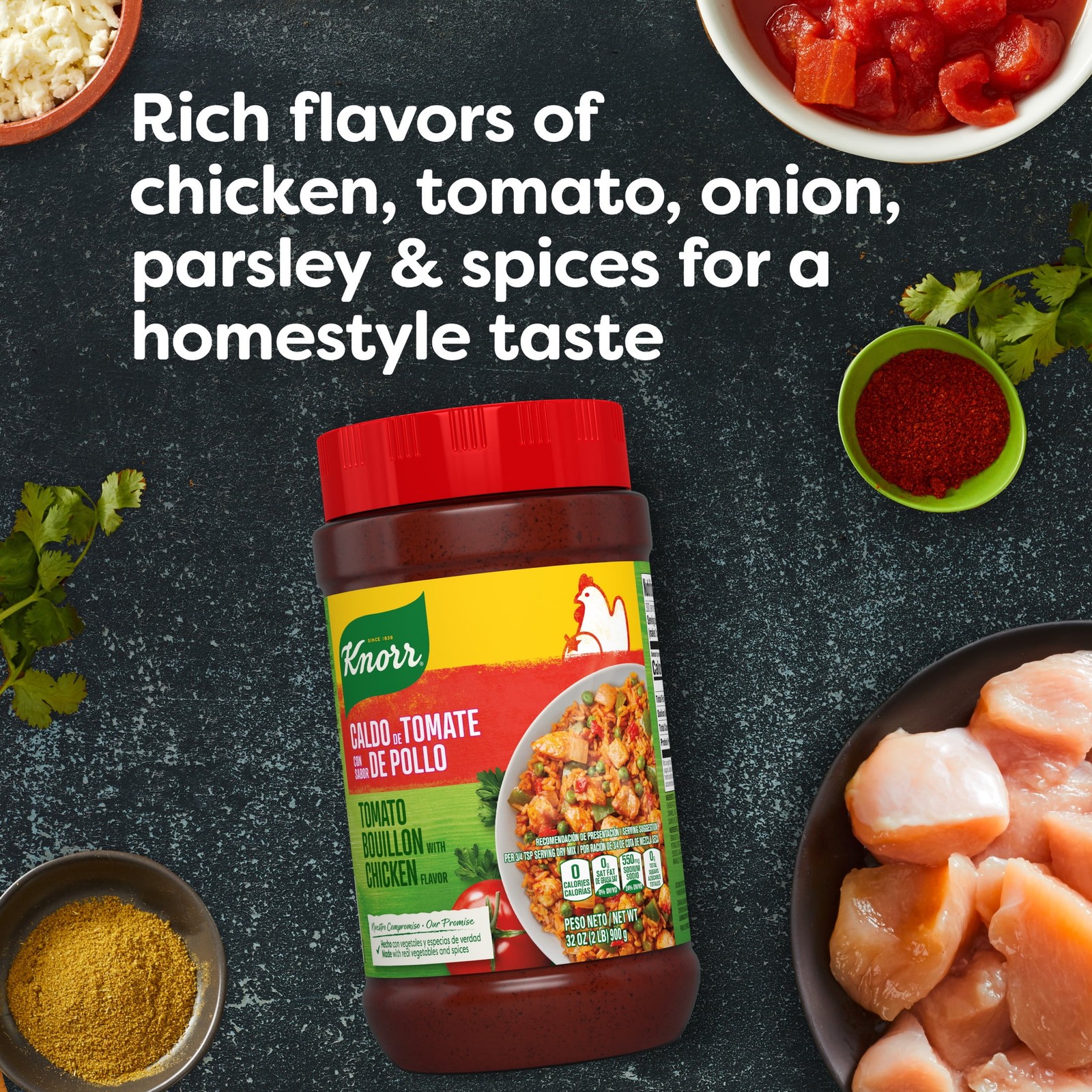 Granulated Tomato with Chicken Bouillon Powder
