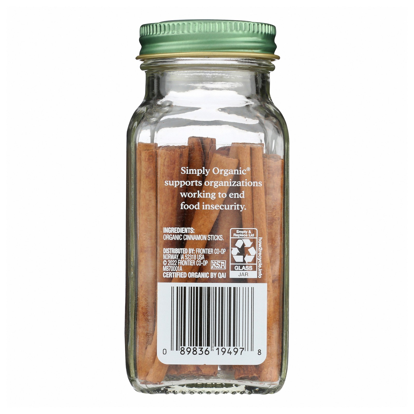 Simply Organic Cinnamon Sticks 1.13 Oz Bottle Seasoning 6 Pack