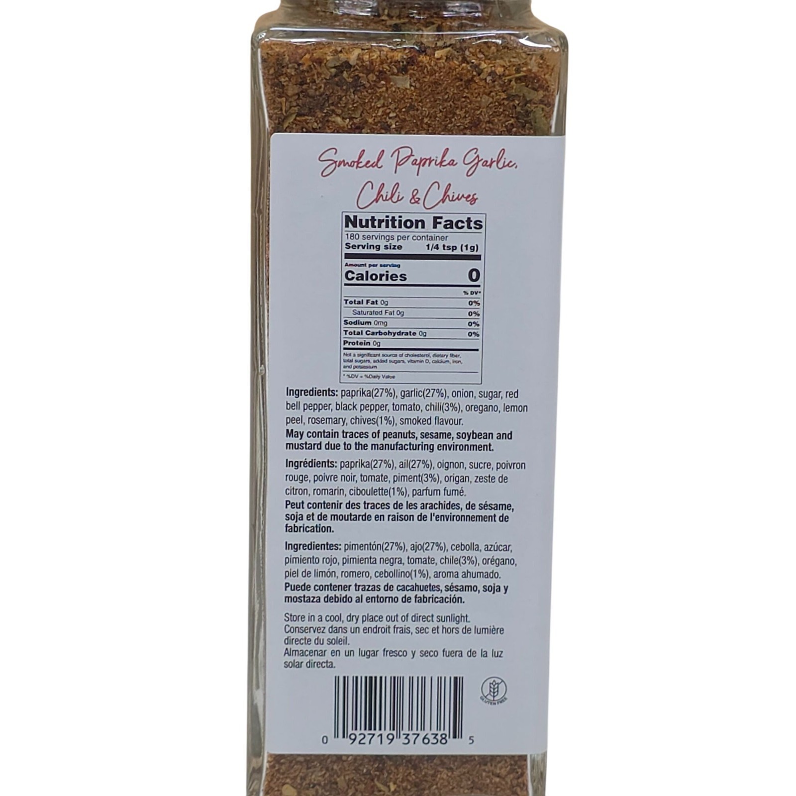 Dangold Gourmet Collection Smoked Paprika Garlic Chili & Chives 6.35oz Glass Jar